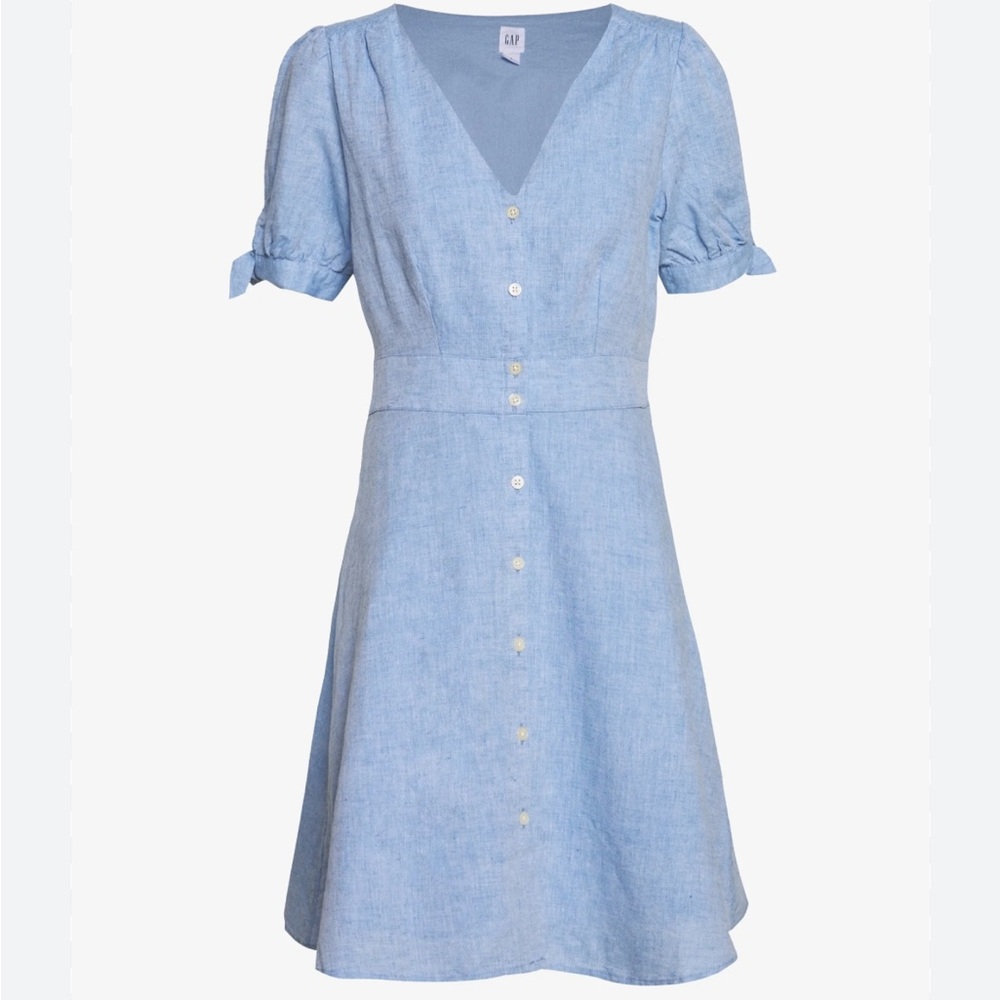 GAP Light Blue Button-Front Mini Dress